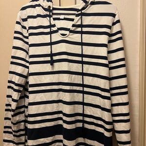 Charter Club Navy and White Striped Top